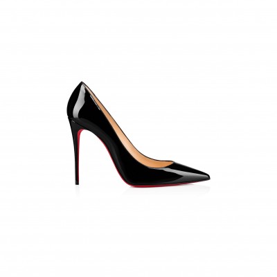 CHRISTIAN LOUBOUTIN KATE 100 MM PUMPS-PATENT CALF LEATHER-BLACK-WOMEN 3191411BK01